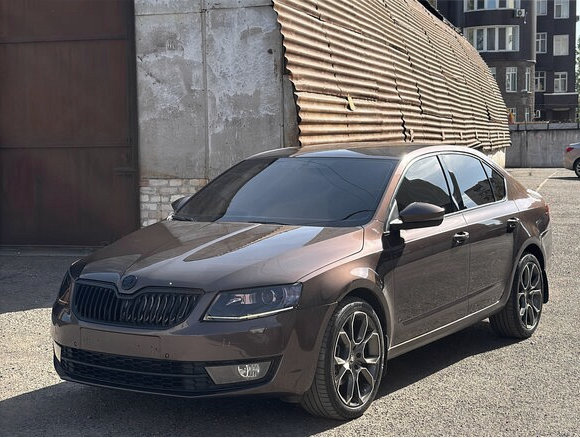 Декоративный кенгурятник-накладка на бампер для Skoda Octavia, размер 70×32×10 см